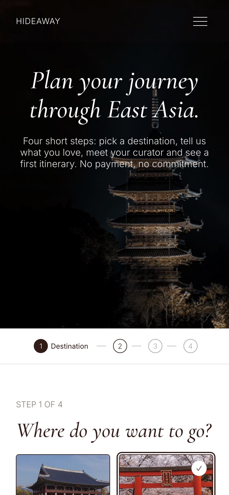 Trip planner on a phone