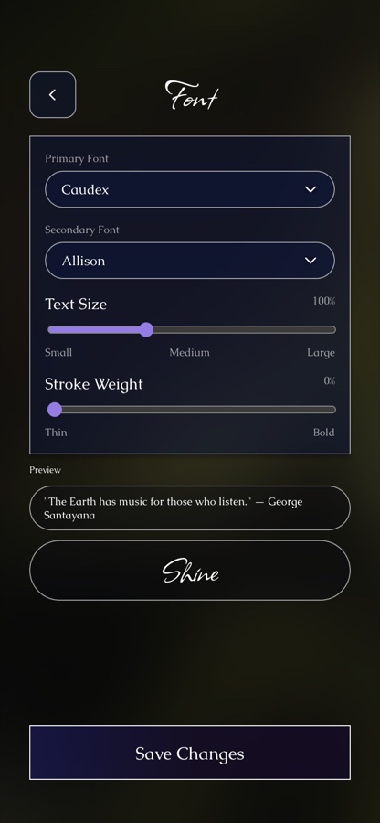 Font settings