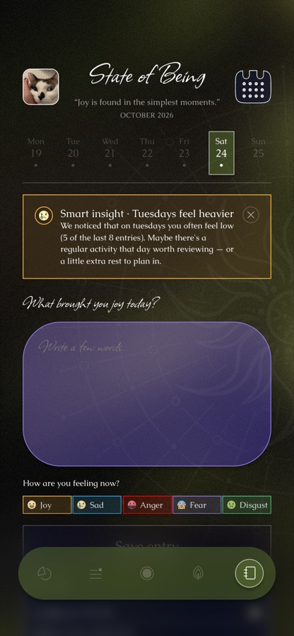 Journal with mood tags
