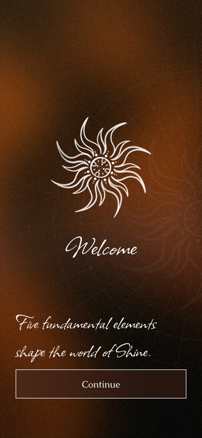 Welcome screen